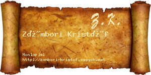 Zámbori Kristóf névjegykártya
