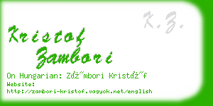 kristof zambori business card